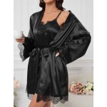 Set halat si camasa de noapte satin Dominga