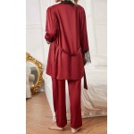Set pijama dama si halat satin Sandra