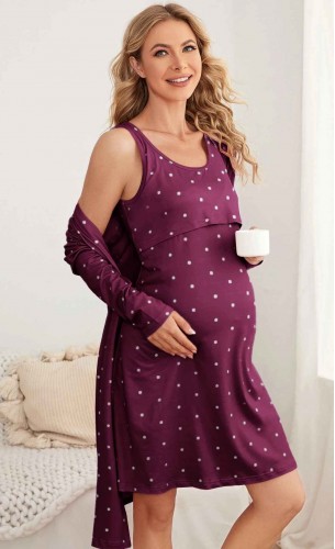 Set halat si camasa de noapte gravide Angelia