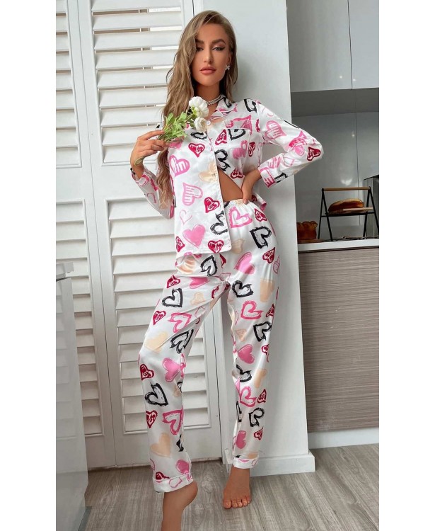 Pijama dama satin Cuoricini