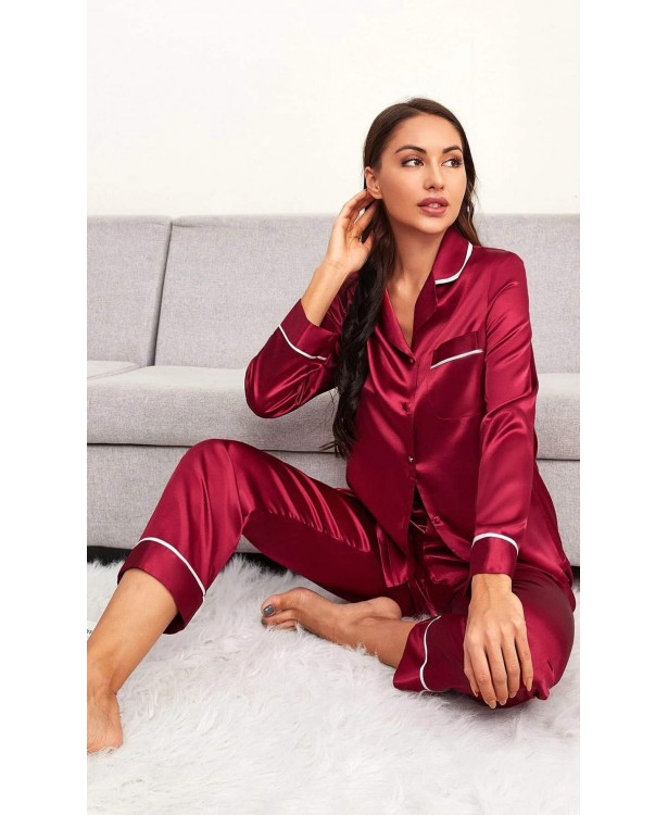 Pijama dama satin Scarlet Red