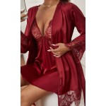 Set camasa de noapte si halat satin Ophelia