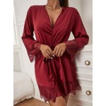 Set camasa de noapte si halat satin Ophelia