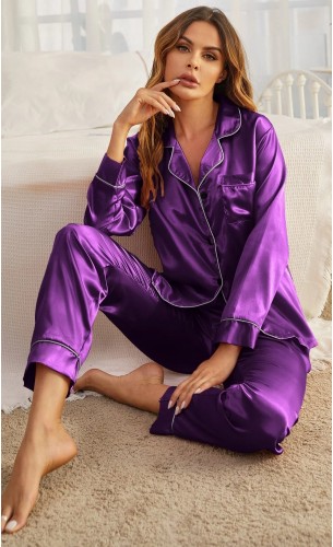 Pijama dama satin Fashion Violet