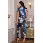 Pijama dama satin Fashion Floral Multicolor