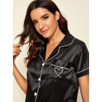 Pijama dama satin Fashion Black