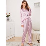 Pijama dama satin Fashion Trello Pink Lines