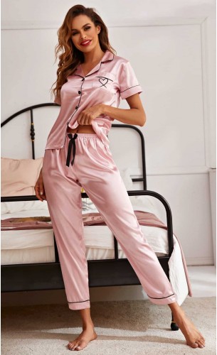 Pijama dama satin Fashion Pink