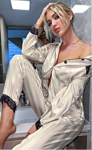 Pijama dama cu dantela Fashion Satin